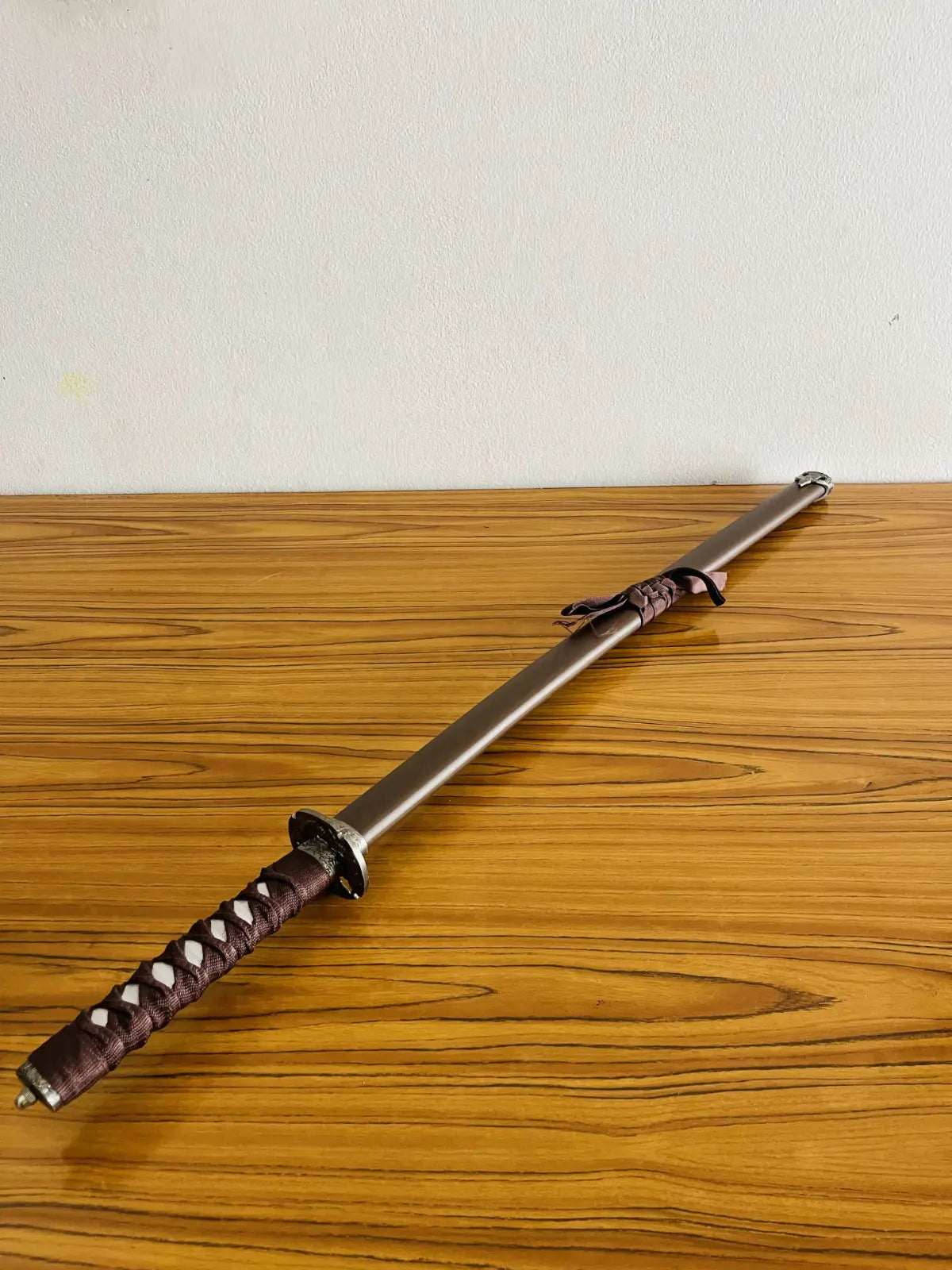 Brown Silver Blade Japanese Katana