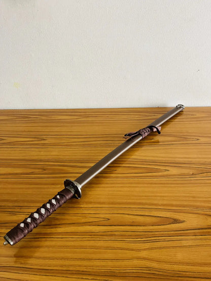 Brown Silver Blade Japanese Katana