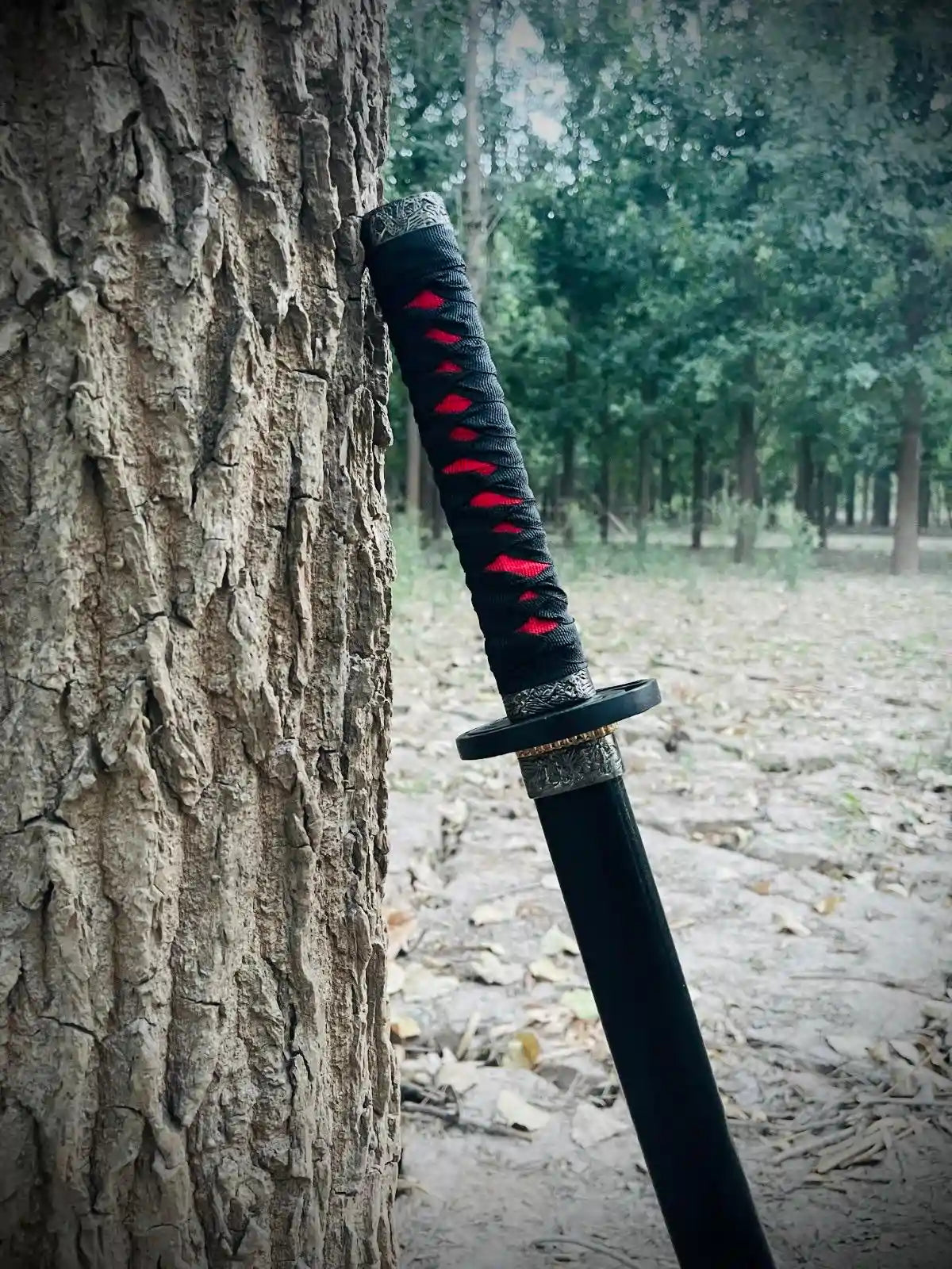 Black & Red Ring Handel High Quality Katana