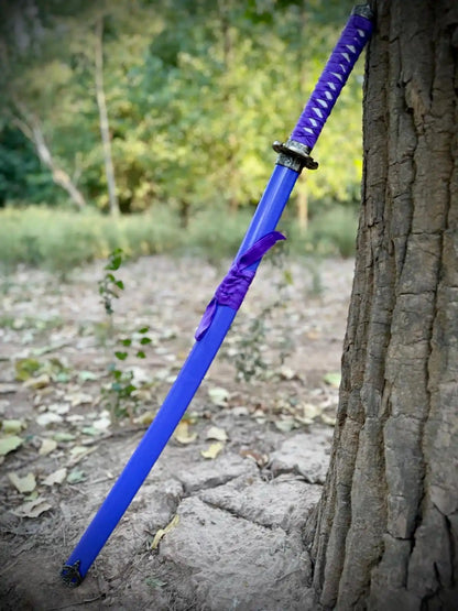 Silver Blade  Purple Handel Japanese Katana
