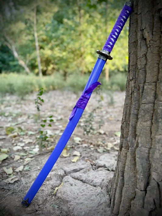 Silver Blade  Purple Handel Japanese Katana