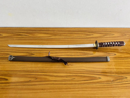 Brown Silver Blade Japanese Katana