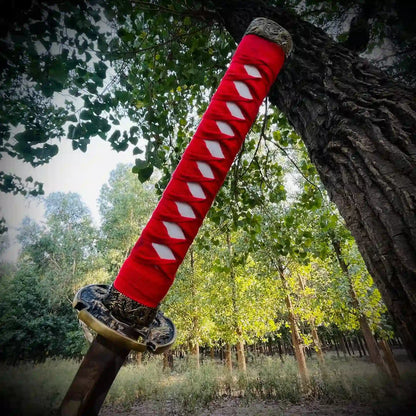 Silver Blade Japanese Katana   | Red Handle |