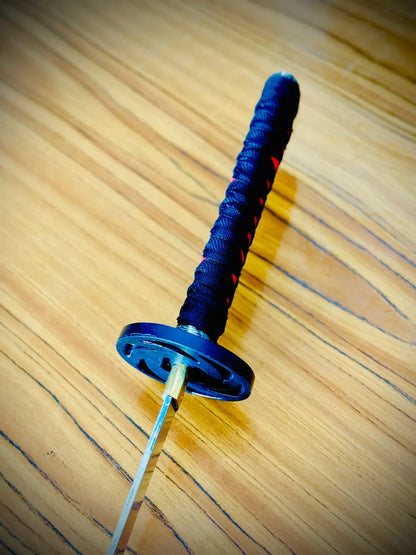Black & Red Ring Handel  |Silver High Quality Katana |