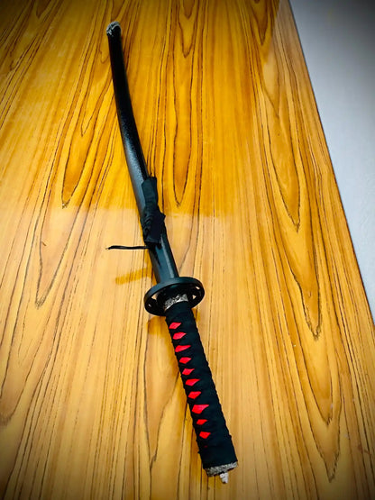 Black & Red Ring Handel  |Silver High Quality Katana |