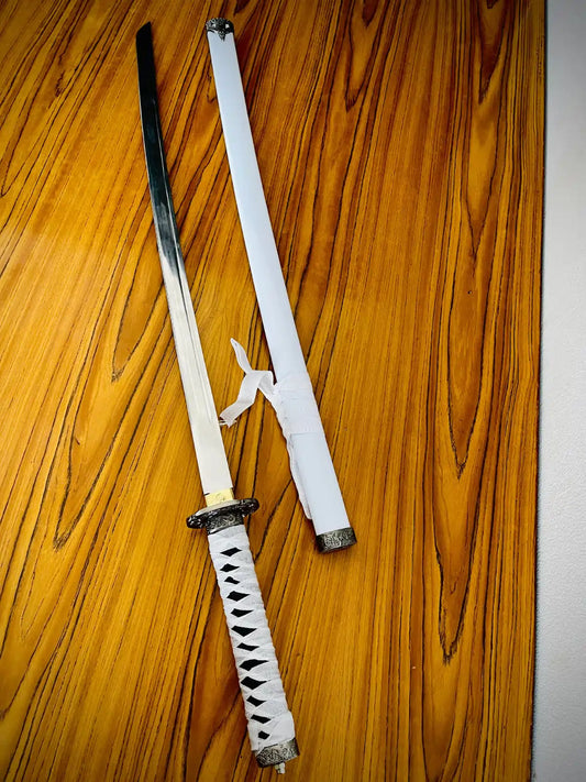 White and Black Handel | Silver Katana|