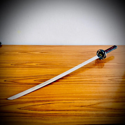 Black & Red Ring Handel  |Silver High Quality Katana |
