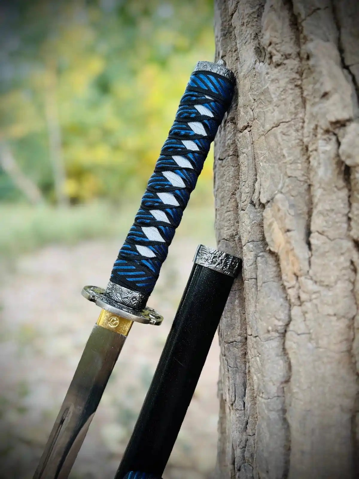 High Quality Japanese Katana Sword | Full Size | White Purple